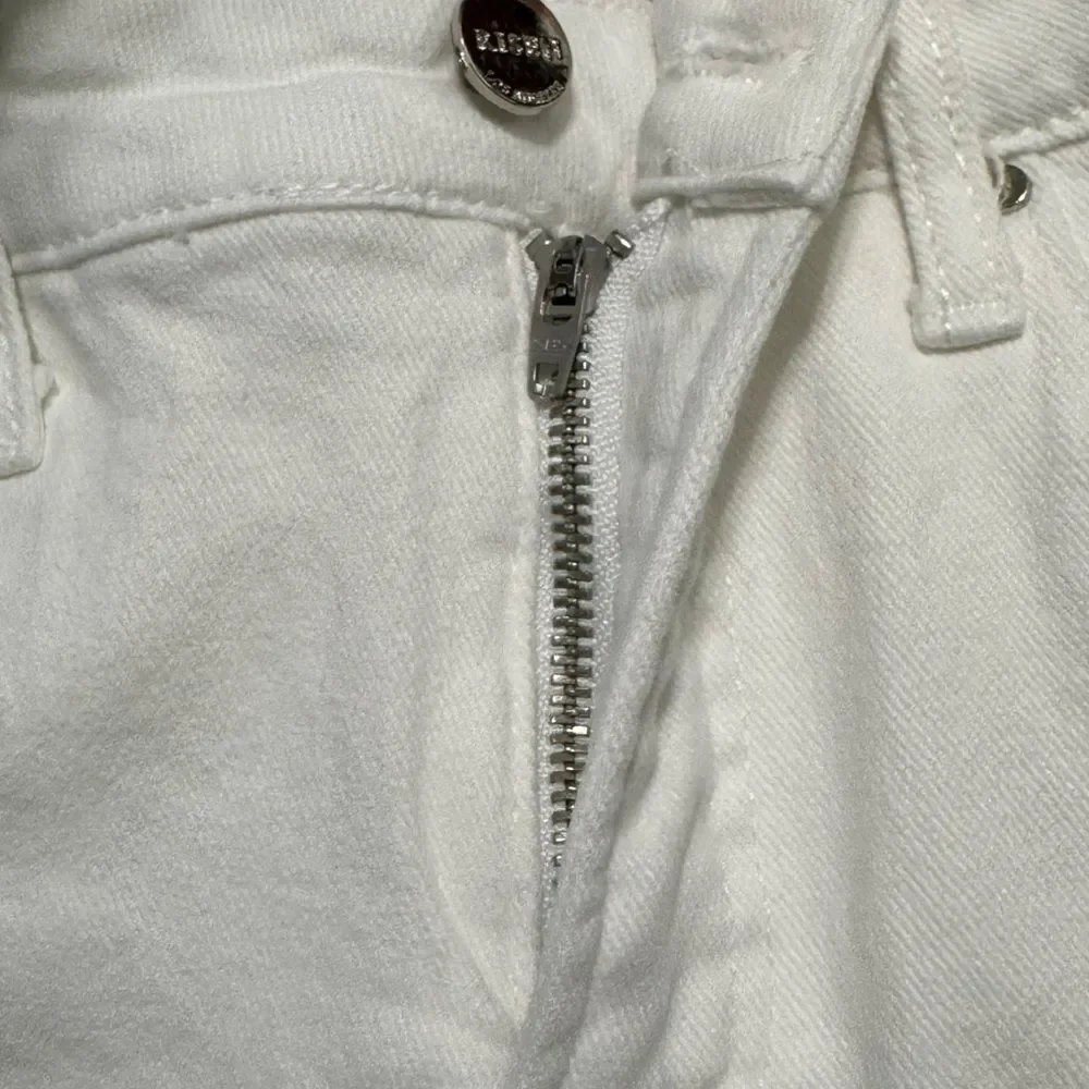 Risen White Flare Jeans High Rise 28 Retro Denim Model Off Duty Western